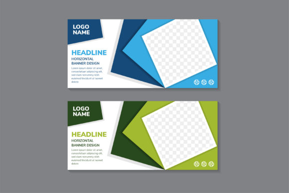 Abstract Green Blue Horizontal Banner Design Guide