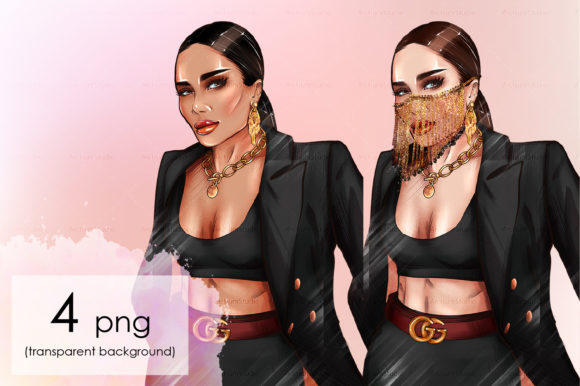 Art Girl Boss Woman in a Black Jacket