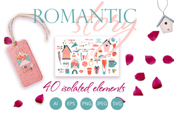 Cute Love Symbols & Lettering Sticker Pack