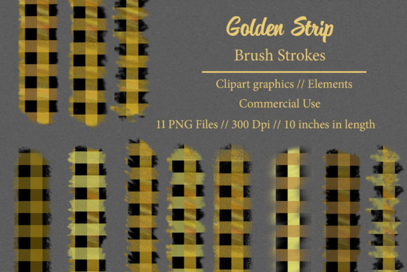 Elevate Designs with Golden Strip Brush Strokes