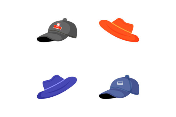 Elevating Brand Identity with the Hat Flat Color Vector Object Set