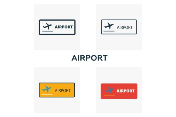 Elevating Digital Design with the Airport Outline Icon
