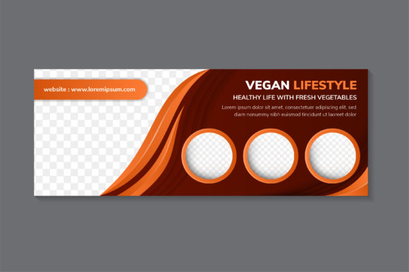 Elevating Plant-Based Branding with a Vegan Lifestyle Horizontal Banner Brown Design