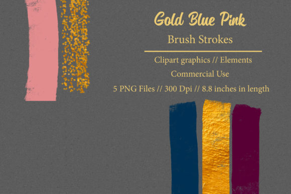 Gold Blue Pink Brush Strokes: Elevate Your Designs