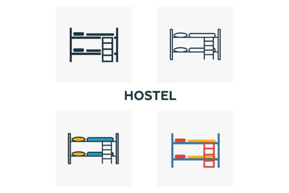 Hostel Outline Icon: A Minimalist Design Essential