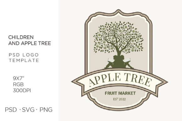 Streamlining Creative Projects with the Children Apple Tree PSD DIY Logo Template